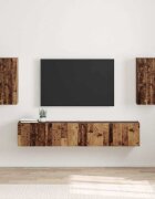 vidaXL TV стенен шкаф 2 бр. Старо дърво Инженерна дървесина