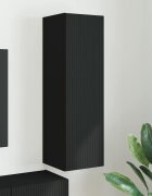 vidaXL TV стенен шкаф 30 x 31 x 100 см Черно Инженерна дървесина