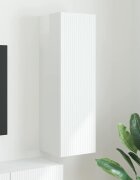 vidaXL TV стенен шкаф 30 x 31 x 100 см Гланц бяло Инженерна дървесина