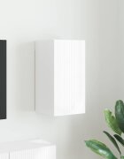 vidaXL TV стенен шкаф 30 x 31 x 60 см Гланц бяло Инженерна дървесина