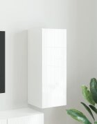 vidaXL TV стенен шкаф 30 x 31 x 80 см Гланц бяло Инженерна дървесина