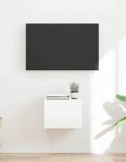 vidaXL TV стенен шкаф 39 x 31 x 295 см Гланц бяло Инженерна дървесина