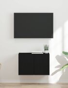 vidaXL TV стенен шкаф 595 x 31 x 40 см Черно Инженерна дървесина