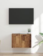 vidaXL TV стенен шкаф 595 x 31 x 40 см Старо дърво
