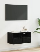 vidaXL TV стенен шкаф 60 x 30 x 30 cm Черния дъб Инженерна дървесина
