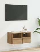 vidaXL TV стенен шкаф 60 x 30 x 30 cm Дъб Инженерна дървесина