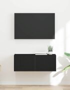 vidaXL TV стенен шкаф 785 x 31 x 295 см Черно Инженерна дървесина