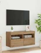 vidaXL TV стенен шкаф 80 х 30 х 40 см Дъб Инженерна дървесина