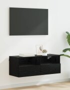 vidaXL TV стенен шкаф 80 x 30 x 30 см Черния дъб Инженерна дървесина