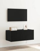 vidaXL TV стенен шкаф 80 x 35 x 31 cm Черния дъб Инженерна дървесина
