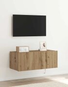 vidaXL TV стенен шкаф 80 x 35 x 31 cm Дъб Инженерна дървесина