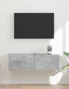 vidaXL TV стенен шкаф 98 x 31 x 295 см Бетон Инженерна дървесина