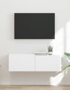 vidaXL TV стенен шкаф 98 x 31 x 295 см Бяло Инженерна дървесина