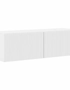 vidaXL TV стенен шкаф 98 x 31 x 295 см Гланц бяло Инженерна дървесина