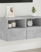 vidaXL ТВ стенен шкаф бетонно сив 60x30x30 см инженерно дърво