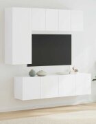 vidaXL ТВ стенни модули 5 части бели инженерно дърво