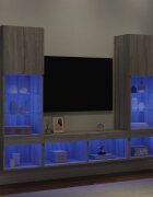 vidaXL ТВ стенни модули с LED 5 части сив сонома инженерно дърво