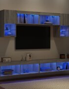 vidaXL ТВ стенни модули с LED 6 части сив сонома инженерно дърво