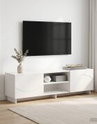 vidaXL ТВ стойка 140 x 345 x 40 cm Бяло Инженерна дървесина