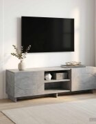 vidaXL ТВ стойка 140 x 345 x 40 см Бетонно сиво Инженерна дървесина