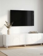 vidaXL ТВ стойка 140 x 345 x 40 см Бяло Инженерна дървесина