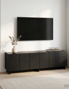 vidaXL ТВ стойка 140 x 345 x 40 см Черно Инженерна дървесина