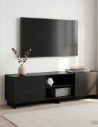 vidaXL ТВ стойка 140 x 345 x 40 см Черно Инженерна дървесина