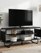 vidaXL ТВ стойка 140 x 36 x 45 см Черен дъб Инженерна дървесина
