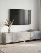vidaXL ТВ стойка 180 x 345 x 40 cm Бетонно сиво Инженерна дървесина
