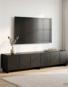 vidaXL ТВ стойка 180 x 345 x 40 cm Черно Инженерна дървесина