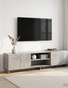 vidaXL ТВ стойка 180 x 345 x 40 см Бетонно сиво Инженерна дървесина