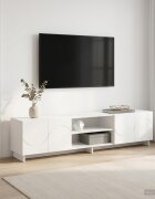 vidaXL ТВ стойка 180 x 345 x 40 см Бяло Инженерна дървесина
