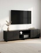 vidaXL ТВ стойка 180 x 345 x 40 см Черно Инженерна дървесина