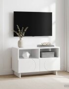 vidaXL ТВ стойка 60 x 34.5 x 40 cm Бял гланц Инженерна дървесина