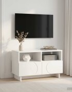 vidaXL ТВ стойка 60 x 34.5 x 40 cm Бяло Инженерна дървесина