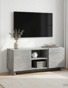 vidaXL ТВ стойка 90 x 34.5 x 40 cm Бетонно сиво Инженерна дървесина