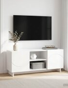 vidaXL ТВ стойка 90 x 34.5 x 40 cm Бяло Инженерна дървесина