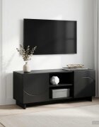 vidaXL ТВ стойка 90 x 34.5 x 40 cm Черно Инженерна дървесина