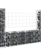 vidaXL U-образна габионна кошница с 2 стълба желязо 140x20x100 см