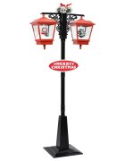 vidaXL Улична лампа с Дядо Коледа черно и червено 81x40x188 см PVC