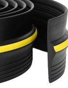 vidaXL Уплътнение за Гаражна Под Черен и жълт 12 x 90 мм 65 м ПВЦ