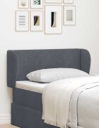 vidaXL Ушичка на таблата Тъмен сив 40 x 23 x 6 см Кадифе