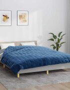 vidaXL Утежнено одеяло синьо 200x225 см 13 кг плат