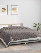 vidaXL Утежнено одеяло сиво 235x290 см 11 кг плат