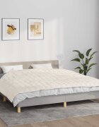 vidaXL Утежнено одеяло светлокремаво 155x220 см 11 кг плат