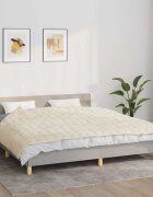 vidaXL Утежнено одеяло светлокремаво 155x220 см 7 кг плат