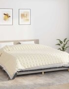 vidaXL Утежнено одеяло светлокремаво 220x260 см 11 кг плат