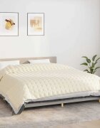 vidaXL Утежнено одеяло светлокремаво 220x260 см 15 кг плат