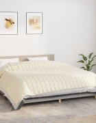 vidaXL Утежнено одеяло светлокремаво 235x290 см 11 кг плат