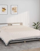vidaXL Утежнено одеяло светлокремаво 235x290 см 15 кг плат